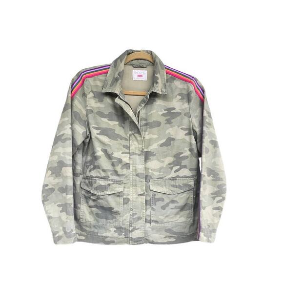 Children's Place Jacket Canvas Rainbow Camouflage Big Girls  XXL - Picture 1 of 6